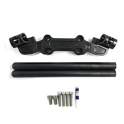 Motorcycle CNC Aluminium Adjustable Handlebar Handle Bar Clip On Clamp Mount for Kawasaki Ninja 650R ER-6F ER6F 2006 2007 2008 2009 2010 2011 2012 2013 2014 2015 2016 (Black)