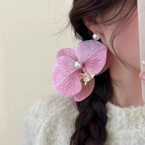 6 Piezas Pinzas de Pelo Orquídea Artificial Tropical miniatura 4