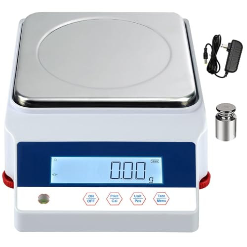 Balanza Digital de Alta precisión de 1000 g x 0,01 g - Balanza analítica electrónica para joyería, Laboratorio y Uso científico, Capacidad de 500 g, pesaje prec，1100g