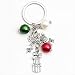 Produktbild 1 stück Box Charms Schlüsselanhänger Weihnachtsmann Schlüsselanhänger Mit Bunten Perlen Schnee Schlüsselanhänger Für Frauen Geschenk