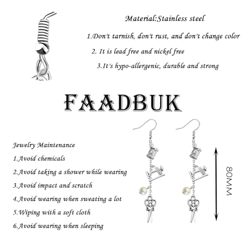 FAADBUK Brinco com pingente de esgoto, presente para amantes de costura, presente de costureira, joi