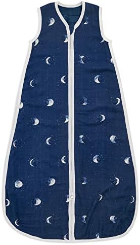 aden + anais silky soft Baby Sleeping Bag, Wearable Swaddle Blanket for Girls & Boys, Newborn Bamboo Muslin Sleep Sack, Breathable & Lightweight, TOG Rating 1.0, 18-36 Months, stargaze – luna
