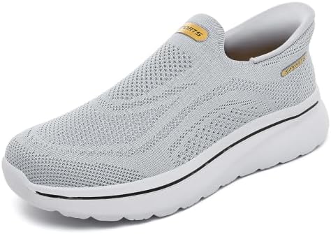 PiDaGlobal Slip-On Sneaker Herren leicht | Atmungsaktives Mesh. Bequeme Freizeit- und Turnschuhe, ideal für Alltag, leichte Sportarten, Indoor & Outdoor.