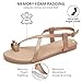 Trary Nude Sandals for Women with Adjustable Buckle, Cross Strap Strappy Flat Sandals Casual Comfortable Toe Loop Summer Shoes, Size 8