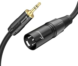 Sovvid XLR Cable to 1/8Inch 3.5mm - 3FT Male to XLR Male Microphone Cable Cord Professional TRS Stereo Balanced Cable for iPhone iPad Tablet Laptop and More Black