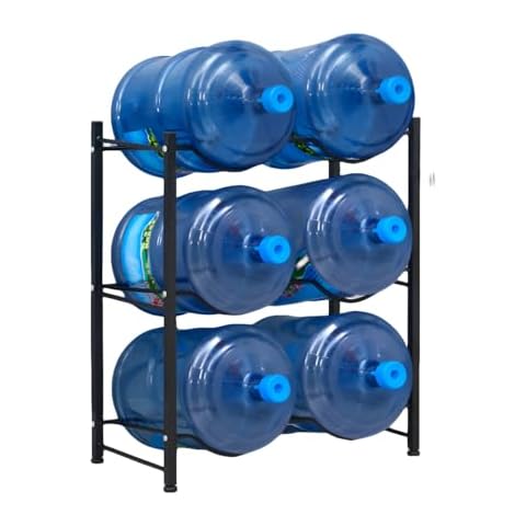 5 Gallon Water Jug Holder,3 Tier Water Cooler Jug Rack,5 Gallon Water Bottle Holder,Storage Rack for 5 Gallon Water Dispenser,5 Gallon Water Jug Stand for Kitchen Living Room Office (6 Slot) Cover