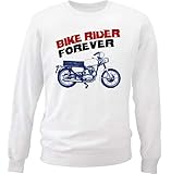  Teesandengines Ducati 250 Monza Bike Rider Forever Felpa di Cotone Bianca Size Large