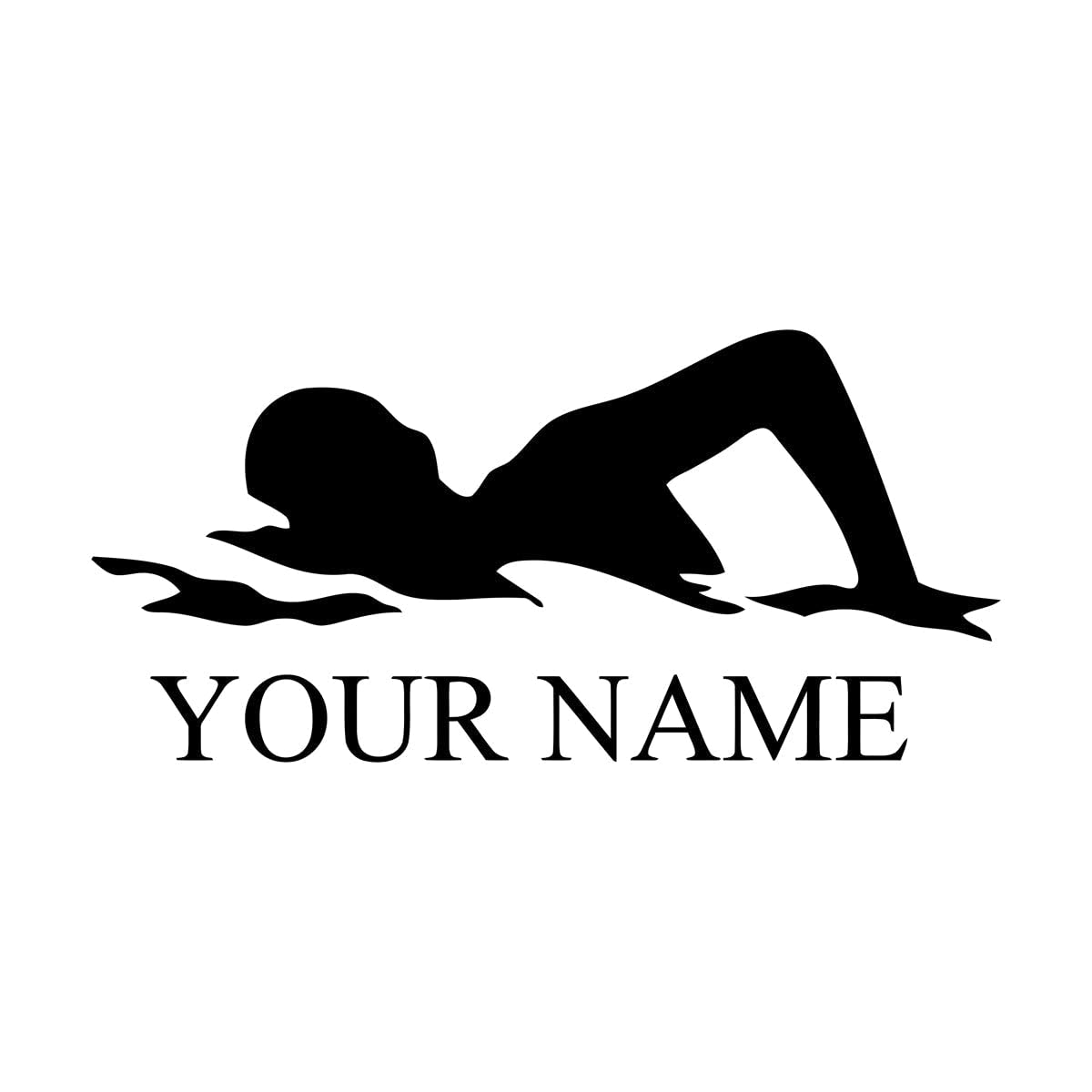 Swimming Man Vinyl Wall Sticker Studio Decoration Customized Name Wall Psoter Swim Teenager Wall Art Decals Boys Gift Small - 27x57cm