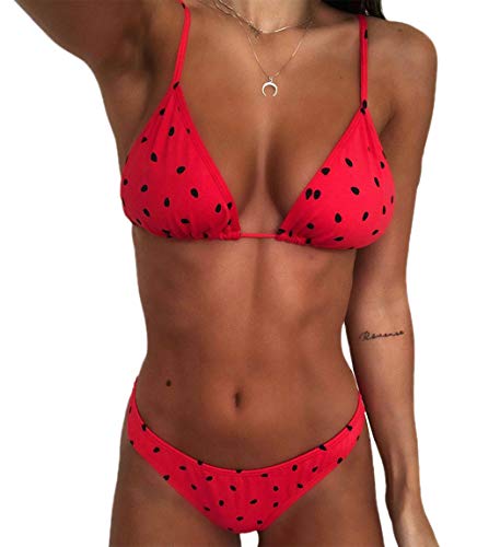 Bikinis Playa para Mujer Verano Estampado con Estampado Retro Look Moda Joven Playa Traje De Baño Clásico Vintage
