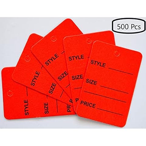 SatsoniK 500 Manila Marking One Part Hard Paper Coupon Tag Size 4.5x2.5cm (Red) Cover