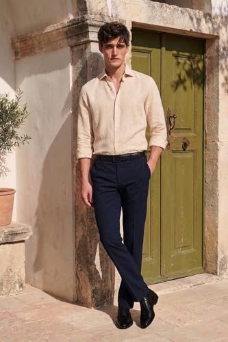 Image of Allen Solly Men's Formal Trousers | Premium Cotton Fabric | Comfy Fit for Office & Business Wear