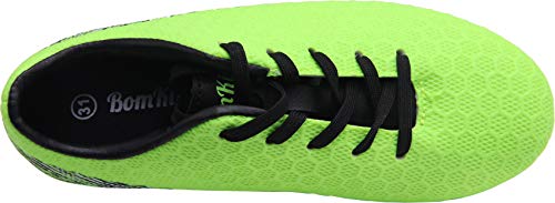 BomKinta Chuteira de futebol infantil FG para atividades ao ar livre, #4 Verde, 14