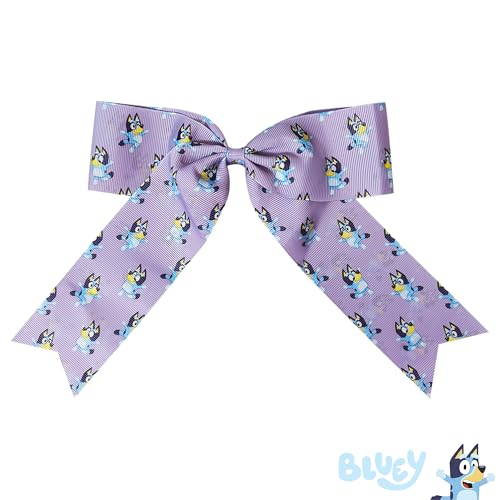 LUV HER Bluey Moños para el Cabello para Niñas - Un moño grande impreso con tus personajes favoritos de Bluey - Pinza cocodrilo - Moños grandes para peinados diarios o ocasiones especiales, edades 3+ miniatura 3