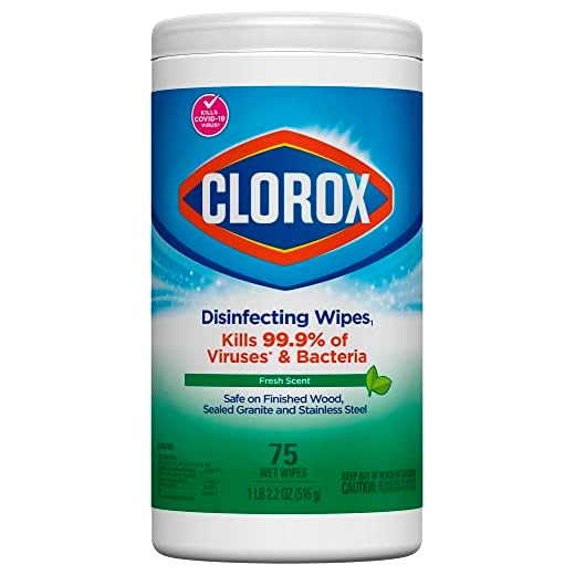 Clorox Disinfecting Wipes, Bleach Free Cleaning Wipes, Fresh, 75 Count (Package May Vary)