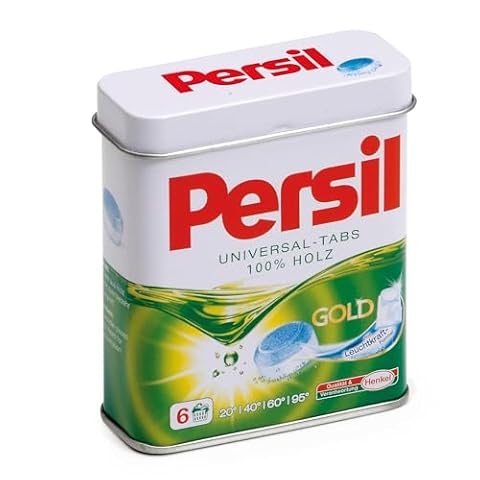 Erzi 21201 Persil tabletki do prania z drewna w puszce, artykuły sklepowe dla dzieci, odgrywanie ról