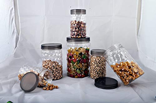 Image of Filox Premium Airtight PET Storage Jar Set (Pack of 12) | BPA-Free Kitchen Containers for Grocery, Snacks & Dry Fruits | Leak-Proof & Durable | Includes 4 x 300ml, 4 x 650ml & 4 x 1200ml Jars