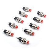  10pcs PBS-110 PBS-105B Mini Micro Bouton-poussoir Verrouillage Momentané Interrupteur ON/OFF Rouge (Normalement Fermé)