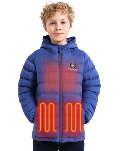 Venustas Boys Heated Jacket with Battery Pack Kids Lightweight Electric Puffer Coat