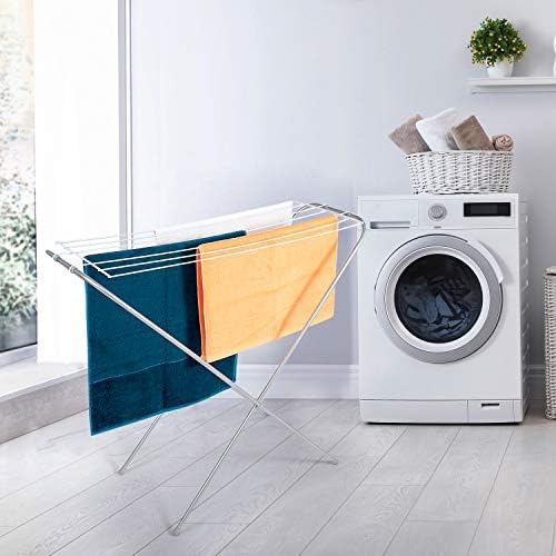 Tatkraft Toro Foldable Freestanding Clothes Drying Rack, Compact Storage, Ideal for Small Apartments, Space Saving, Easy and Fast to Assemble, Made in Italy