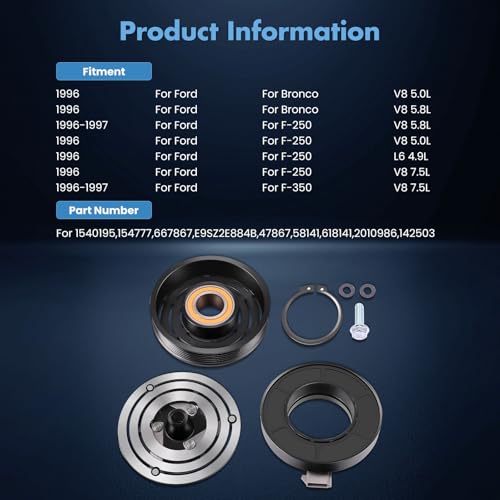 Image of ECCPP AC Clutch for Ford Bronco for F-150 for F-250 for F-350 5.8L 1996