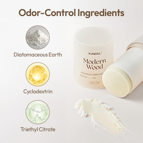 Image of KUNDAL Korean Skin Care Perfumed Deodorant Stick, Woody Garden, 1.09 oz - 72 Hour Odor Care, Tea Tree Leaf Extract, Oil Control & Moisturizing Care, Comfort-Feel Formula