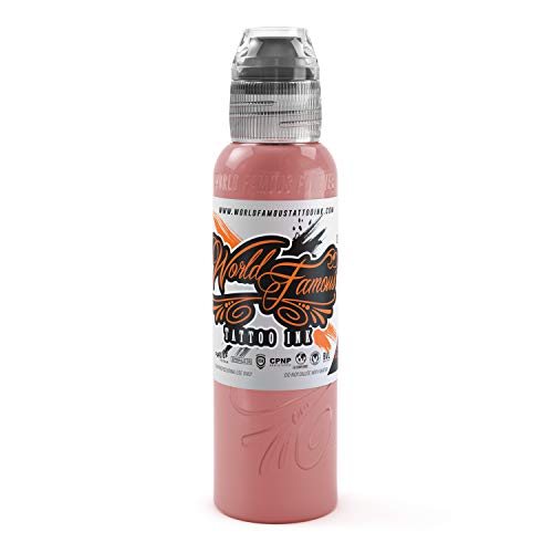 World Famous Tattoo Ink - Vegan Friendly Professional Tattooing Inks - Warm Peach (Pink), 1 Ounce