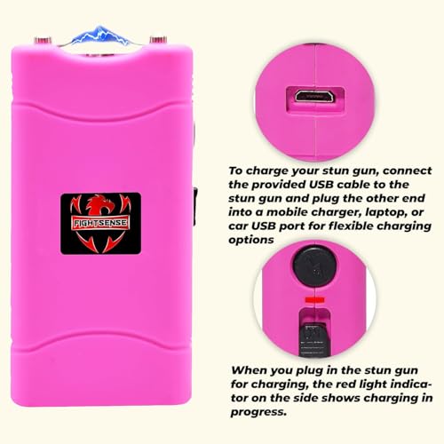 image for FIGHTSENSE Super Heavy Duty 35 Billion Mini Stun Gun for Self Defense 