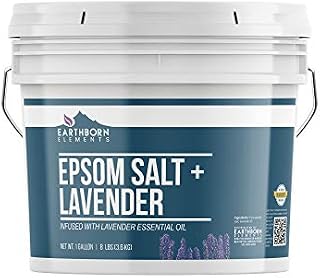 Lavender Epsom Salt (1 Gallon Bucket), Infused with Lavender Essential Oil, Promotes Relaxation