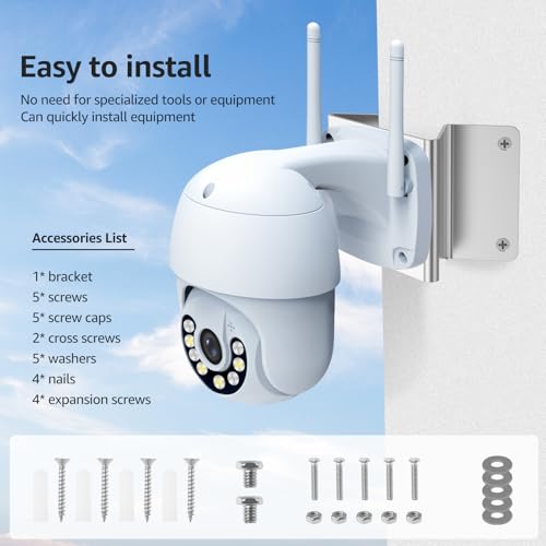 Tzdxfgl Wall Corner Mount, Stainless Steel Exterior Outside Metal Bracket with Screw Washer, Monitoring Area up to 270°, CCTV Surveillance Camera System Adapter Compatible with Eufy Floodlight Camera by Tzdxfgl - Image 4