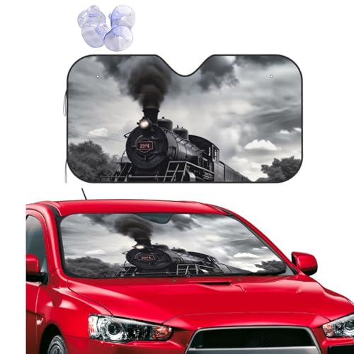 Parasol para coche de tren de vapor evita el desgaste interior del parabrisas de tu SUV talla M