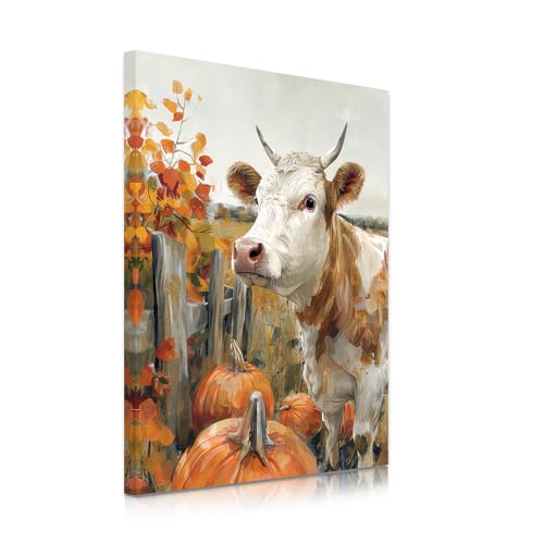Kunstorner-Farmhouse-Fall-Wall-Art-Cow-Pictures-Wall-Decor-Farmhouse-Animal-Print-Pictures-Framed-Farmhouse-Colorful-Cow-Picture-Painting-16x24inch Kunstorner Farmhouse Fall Wall Art Cow Pictures Wall Decor Farmhouse Animal Print Pictures Framed Farmhouse Colorful Cow Picture Painting 16x24inch