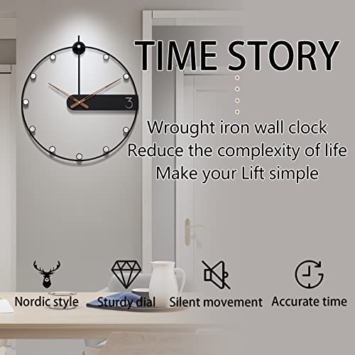 Psyche God 18.9 Inch Round Wall Clock For Living Room,Nearly Silent Metal Wall Clock Decorative For Bedroom, Study, Office,Kitchen, Modern Wall Art #TOP3
