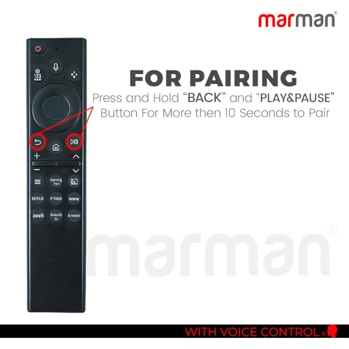 Image of marman Compatible with Samsung Tv Remote Cotrol RM-G2700 V4 Model Suitable for NEO QLED HDTVs 8K Gaming Sequences Along with Voice Command and Bluetooth Connectivity - Pairing Must !