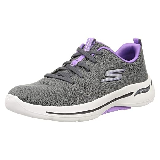 Skechers Women's Go Walk Arch Fit Unify Sneaker, Gray/Lavender, 7.5