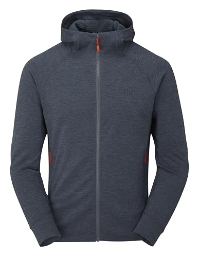 Rab Men's Nexus Hoody - Full-Zip Lightweight Fleece Jacket for Hiking & Climbing - Steel - Medium