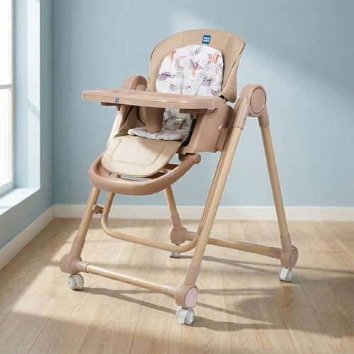 Image of Mee Mee Royal Rise Baby High Chair | Adjustable Height Feeding Chair with Washable Cushion, 5-Point Safety Harness, Swing Function, Food Tray with Cup Holder & Adjustable Footrest | Baby Highchair (Up to 20kg)