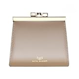 Royal Bagger Kiss Lock RFID Credit Card Holder for Women, Genuine Cow Leather Short Wallets, Fashion Vintage Coin Purse 3242 (Apricot)