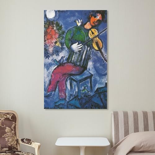 Marc Chagall The Blue Fiddler poster impression toile 60x90cm - 7