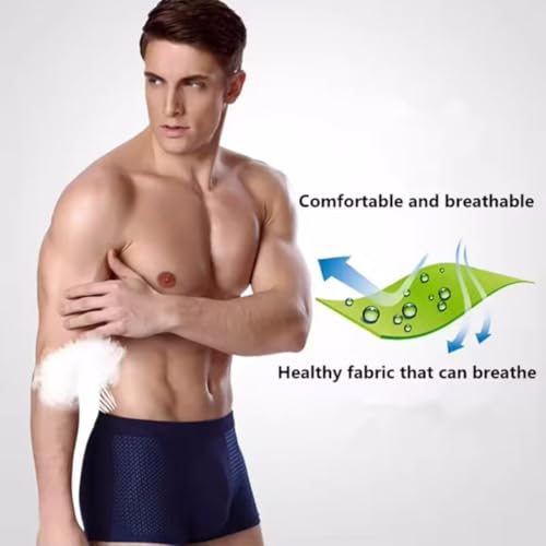 Youlebao Men's Boxer Briefs, Ultra Breathable Soft Moisture Wicking Built-in with 3D Pouch Comfort3