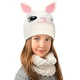 Catalonia Rabbit Kids Knit Hats, Warm Toddler Winter Hats, Cute Beanies Hat Cap for Boys Girls Aged 6-10, Valentine's Day Gifts for Kids Girl Boys Gifts Idea For birthday Christmas