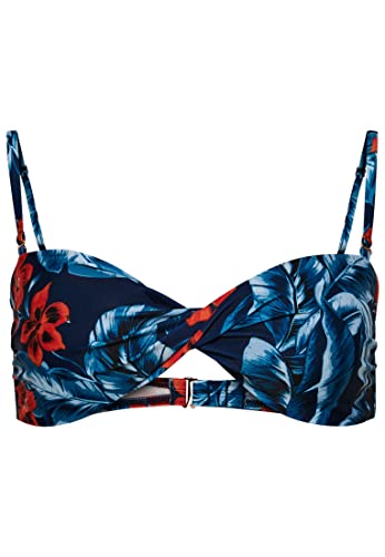 Superdry Womens 30-Swimwear Bikini, Indo Leaf Blue, Medium