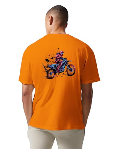 Image of Buy That Trendz Mens Oversized Tshirt Black & White Car Printed Crew Neck Cotton Drop Shoulder Half Sleeve Stylish Tshirt