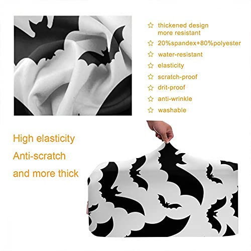 WONDERTIFY Bats Luggage Cover Spooky Halloween Dark Dead Washable Suitcase Protector Anti-Scratch Suitcase Cover Black White Fits 22-24 Inch3