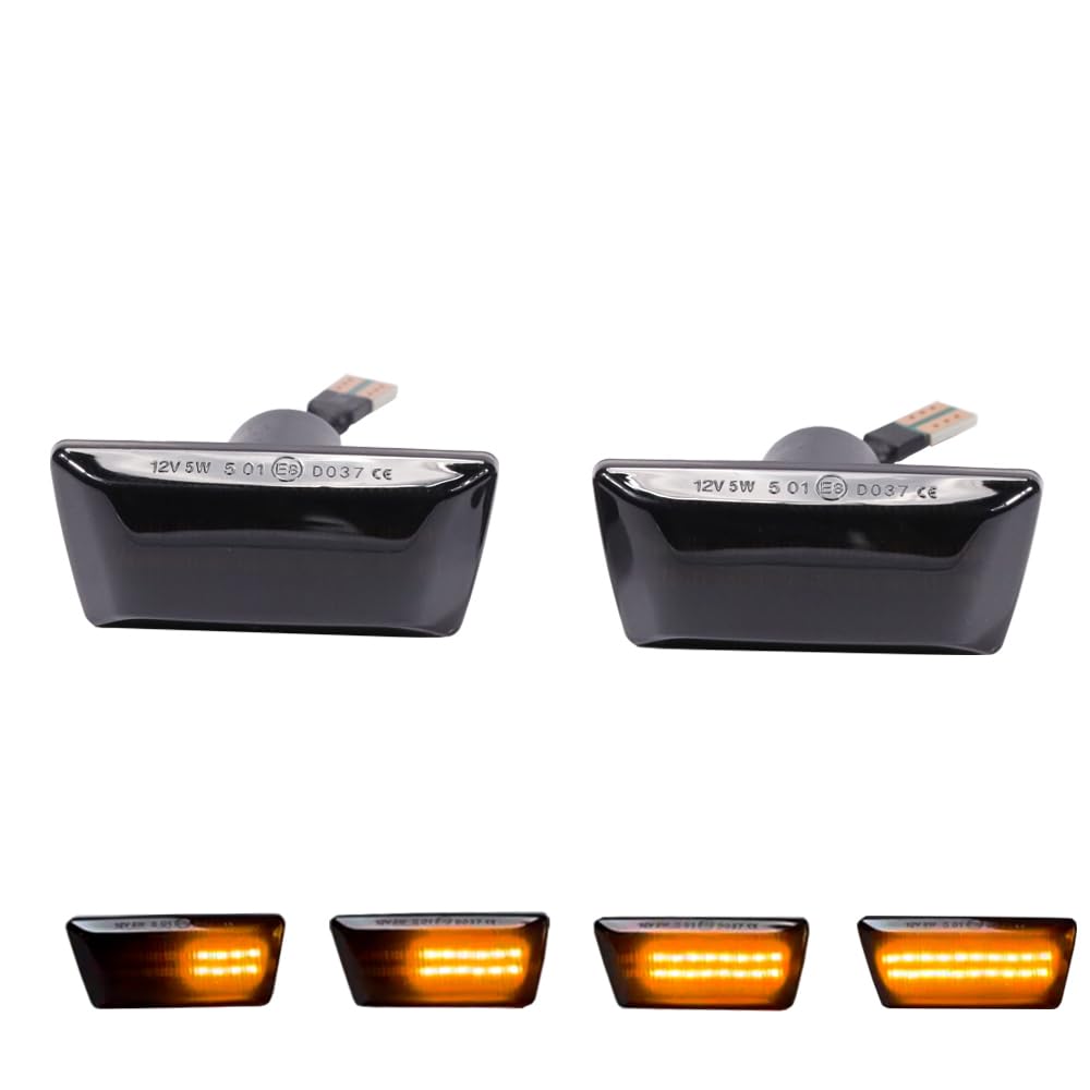 Dinámicos LED intermitentes laterales para Opel Insignia Astra H Zafira B Corsa D For Chevrolet Cruze (negro)