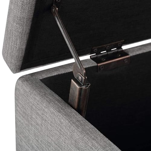 Banc d'entrée gris clair aspect lin Amazon Basics coffre bout de lit - 8