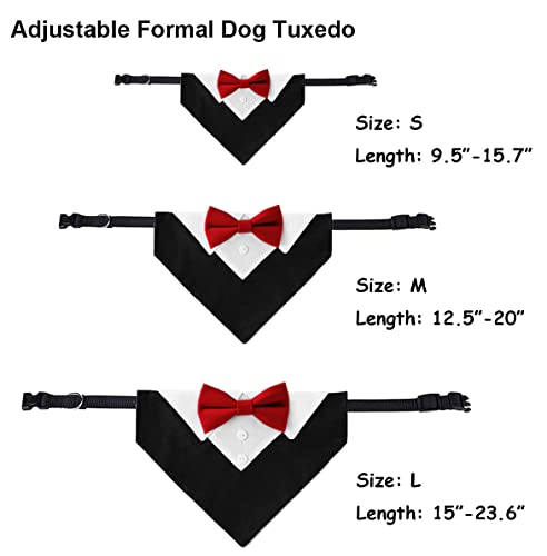 Collar tipo esmoquin para perro con pajarita roja ajustable miniatura 2