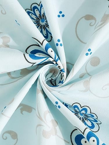 Image of Home Sizzler 144TC Daisy Dreams Light Blue Floral Double Bedsheet with 2 King Size Pillow Covers