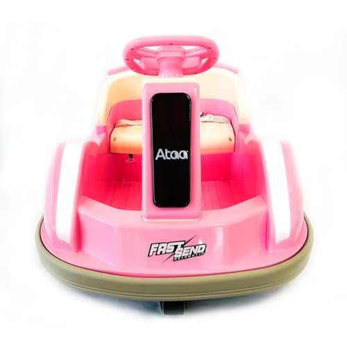 Auto de Choques - Autogiro eléctrico - Rosa- Autogiro eléctrico para niños con batería 6v, Mando para Padres, Luces y música mp3