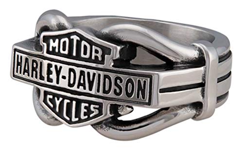 Harley-Davidson Men's Vintage B&S Hardware Ring Band - Stainless Steel, Silver3