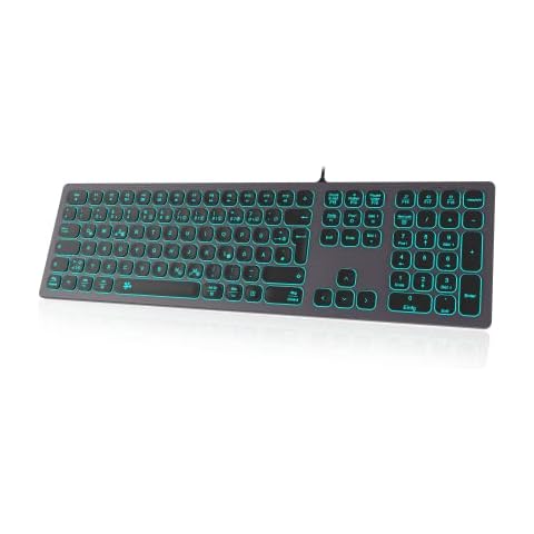 Kabelgebundene USB-Tastatur Slim - Aluminiumgehäuse Numerische Tastatur RGB-Tastatur Cover